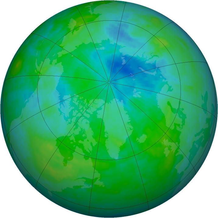 Arctic ozone map for 04 August 1993